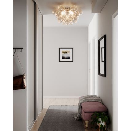 ByRydens - GROSS mennyezeti lámpatest 6xG9/8W/230V füstszínű/barna, átmérő 70 cm
