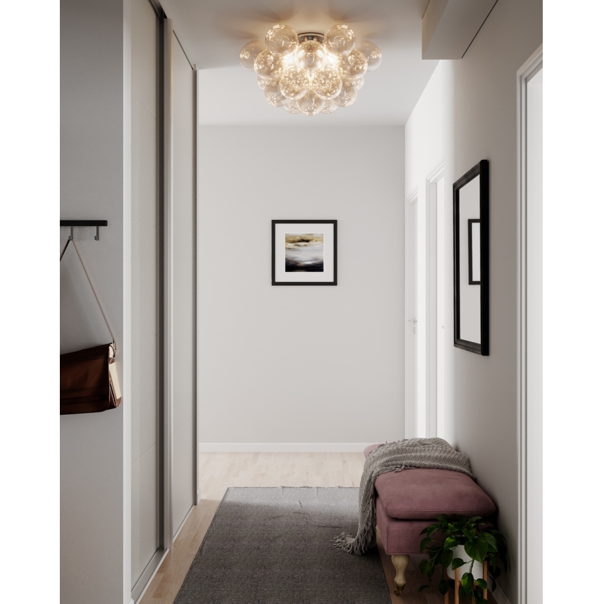 ByRydens - GROSS mennyezeti lámpatest 6xG9/8W/230V füstszínű/barna, átmérő 70 cm