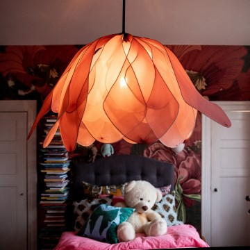 ByRydens - Csillár zsinóron LOU LOU 1xE27/5W/230V rózsaszín átm. 80 cm