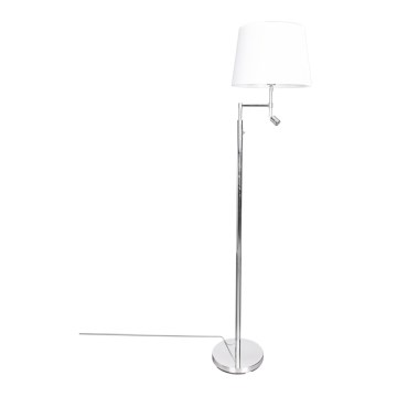 ByRydens - LED állólámpa ORLANDO 1xE27/5W/230V + LED/3W fehér/fényes króm átm. 36 cm