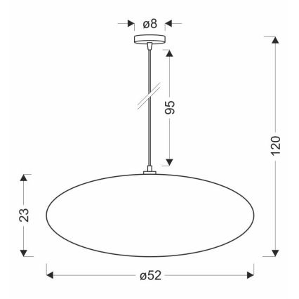 CAFEE kábeles csillár 1xE27/40W/230V, átm. 52 cm, bézs