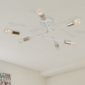 CAMBRIDGE felületre szerelhető csillár, 6×E27, 15 W, 230 V, sárgaréz/fehér
