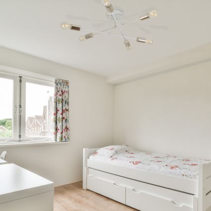 CAMBRIDGE felületre szerelhető csillár, 6×E27, 15 W, 230 V, sárgaréz/fehér