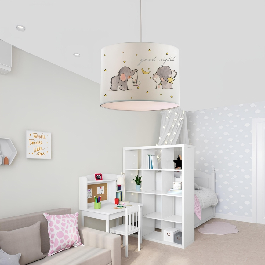 CANDY gyerekszoba csillár 1xE27/40W/230V fehér/bézs