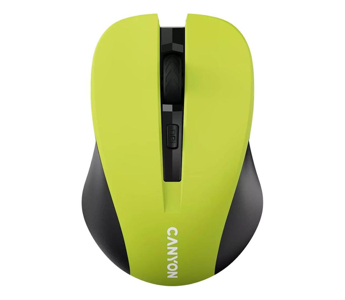 Canyon vezeték nélküli egér 800/1000/1200 DPI 2xAAA sárga CNE