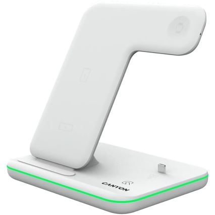Canyon - Vezeték nélküli töltő 3in1 fehér