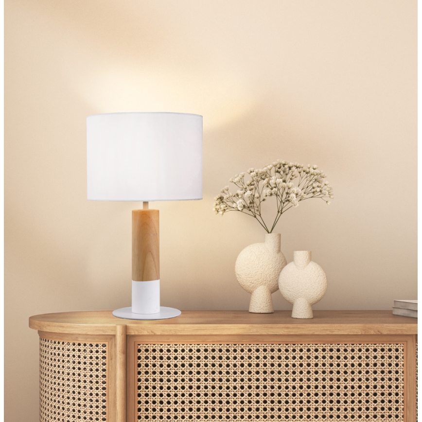 CARROL asztali lámpa 1xE27/40W/230V fehér/barna