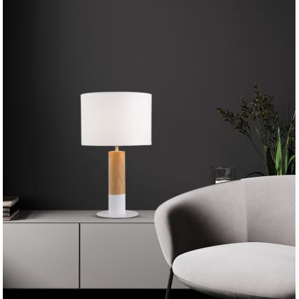 CARROL asztali lámpa 1xE27/40W/230V fehér/barna
