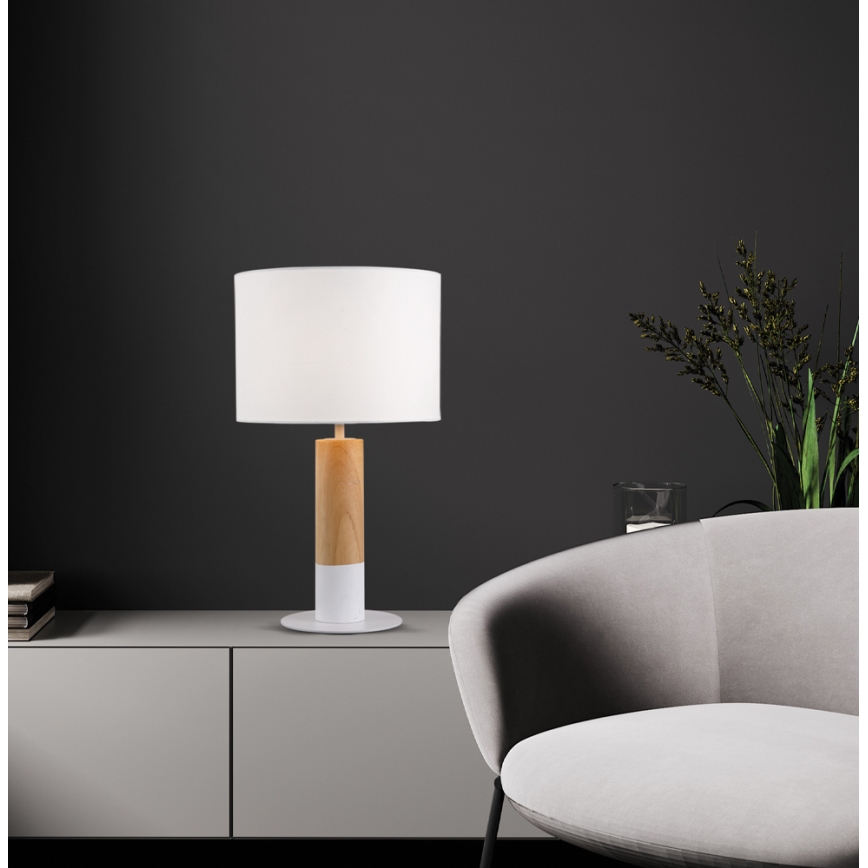 CARROL asztali lámpa 1xE27/40W/230V fehér/barna