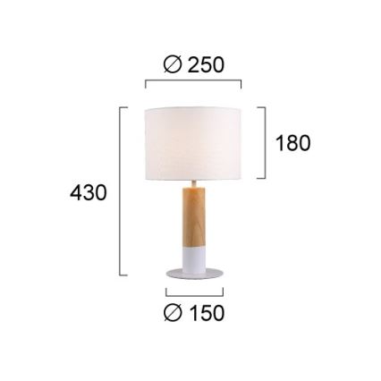 CARROL asztali lámpa 1xE27/40W/230V fehér/barna