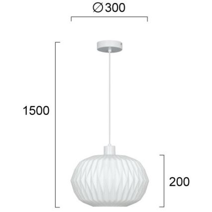 CARSON kábeles függőlámpa 1xE27/40W/230V, fehér