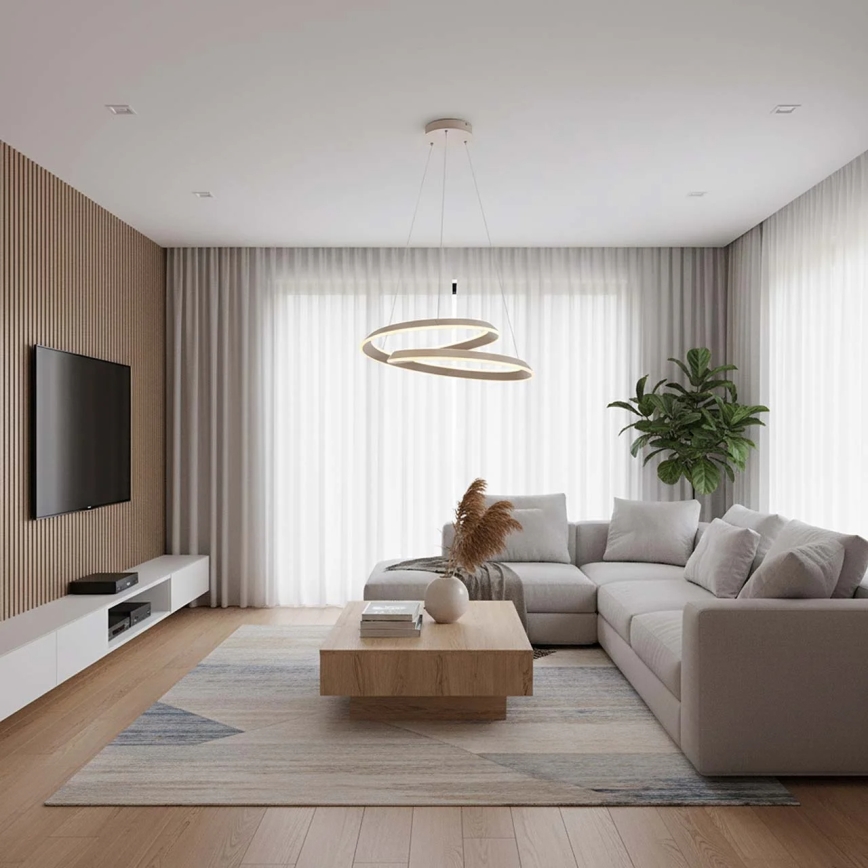 CASHMERE LED kábeles függőlámpa, 75 W/230 V, átmérő 60 cm, fehér