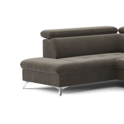 Ágyazható sarokkanapé tárolóhellyel U alakban CATANIA balos barna