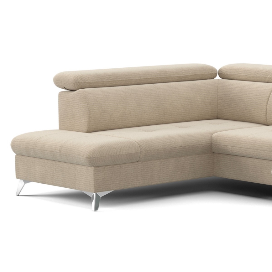 Kihajtható sarokkanapé tárolóhellyel U alakban CATANIA balos bézs