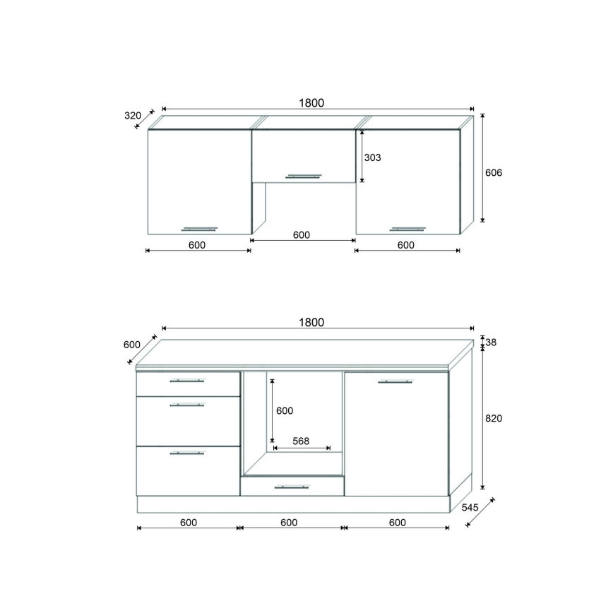 CELESTE 180 cm magasfényű, taupe színű konyhabútor