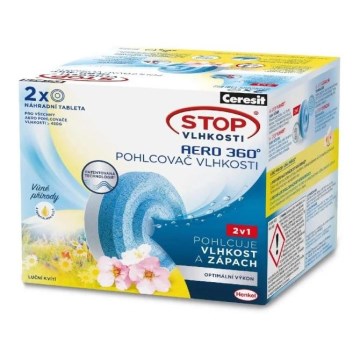 Ceresit - Párátlanító tabletták 2 az 1-ben AERO 360° 2x 450 g réti virágok illata