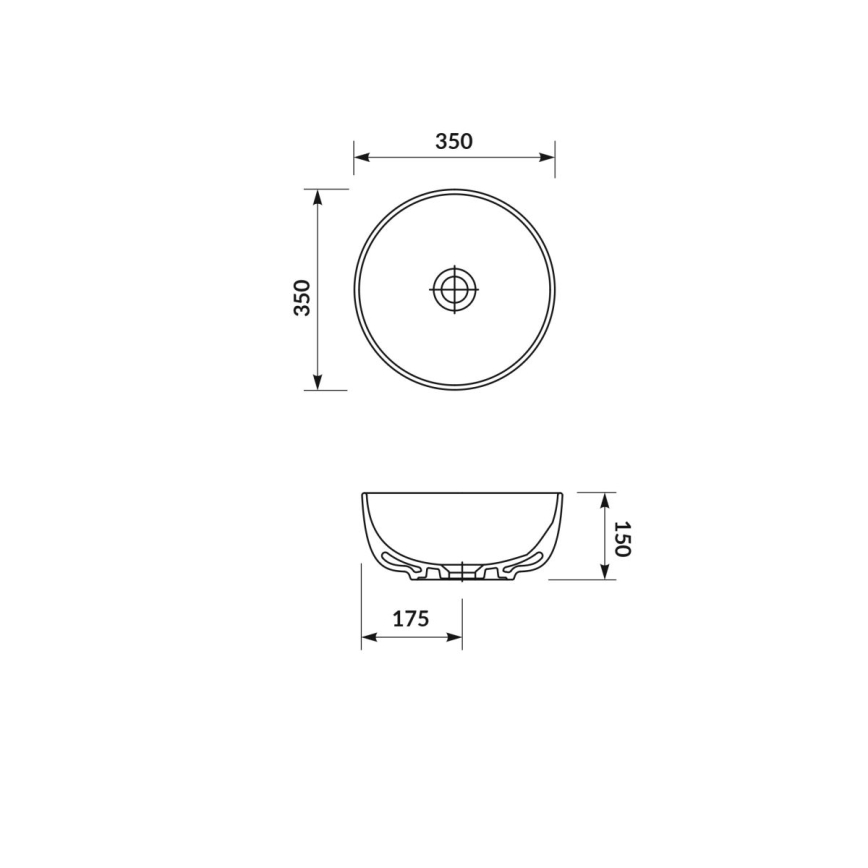 Cersanit K116-047-ECO - MODUO ráépíthető mosdókagyló, átmérő 35 cm, kerámia / fényes fehér
