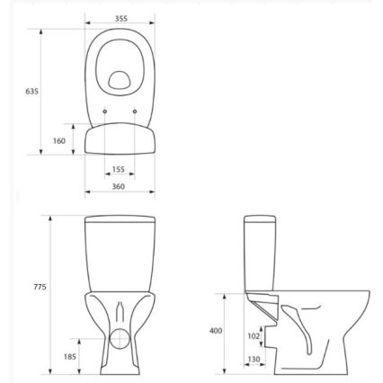 Cersanit K667-052 - Álló WC ARTECO ülőkével kerámia/fehér