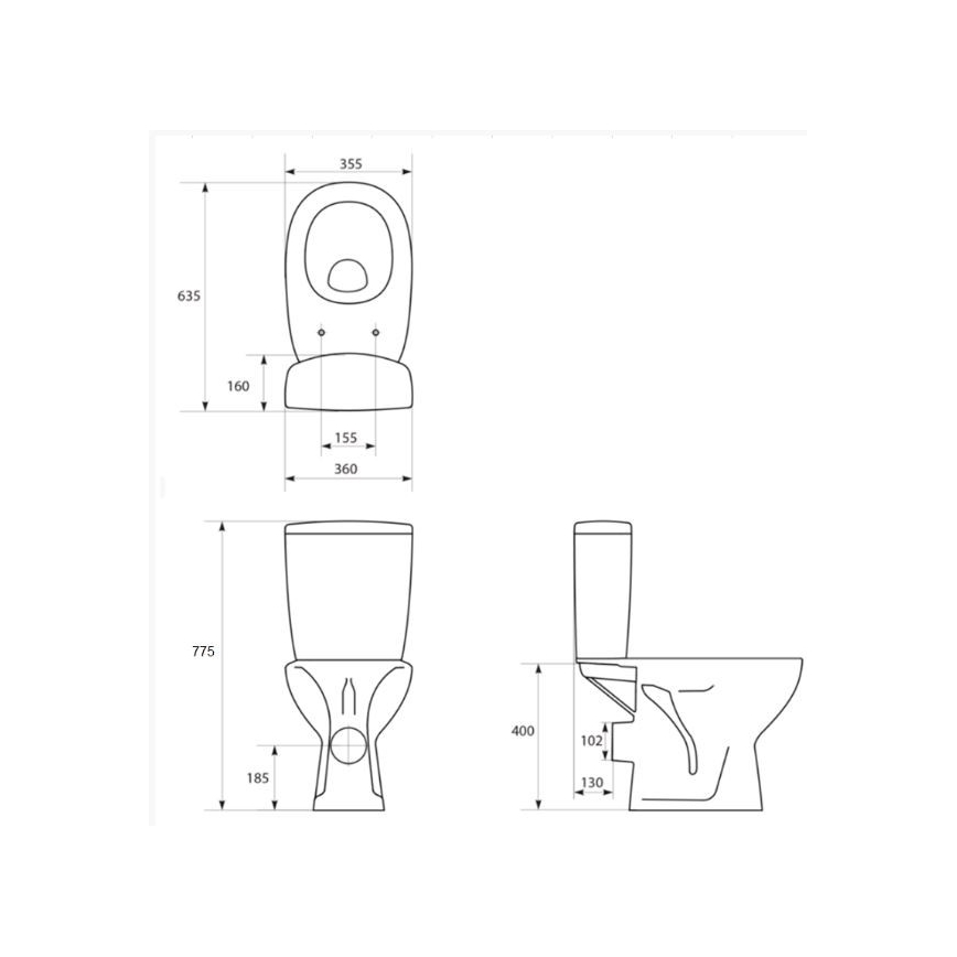 Cersanit K667-052 - Álló WC ARTECO ülőkével kerámia/fehér