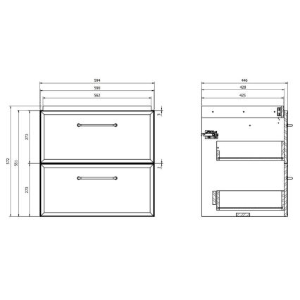 Cersanit S1021-003 - MILLE fali mosdószekrény 60x45 cm menta