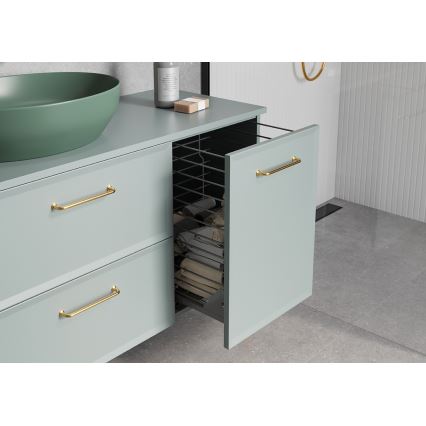 Cersanit S1022-010 - MILLE fali fürdőszobaszekrény szennyeskosárral 40x55x45 cm menta