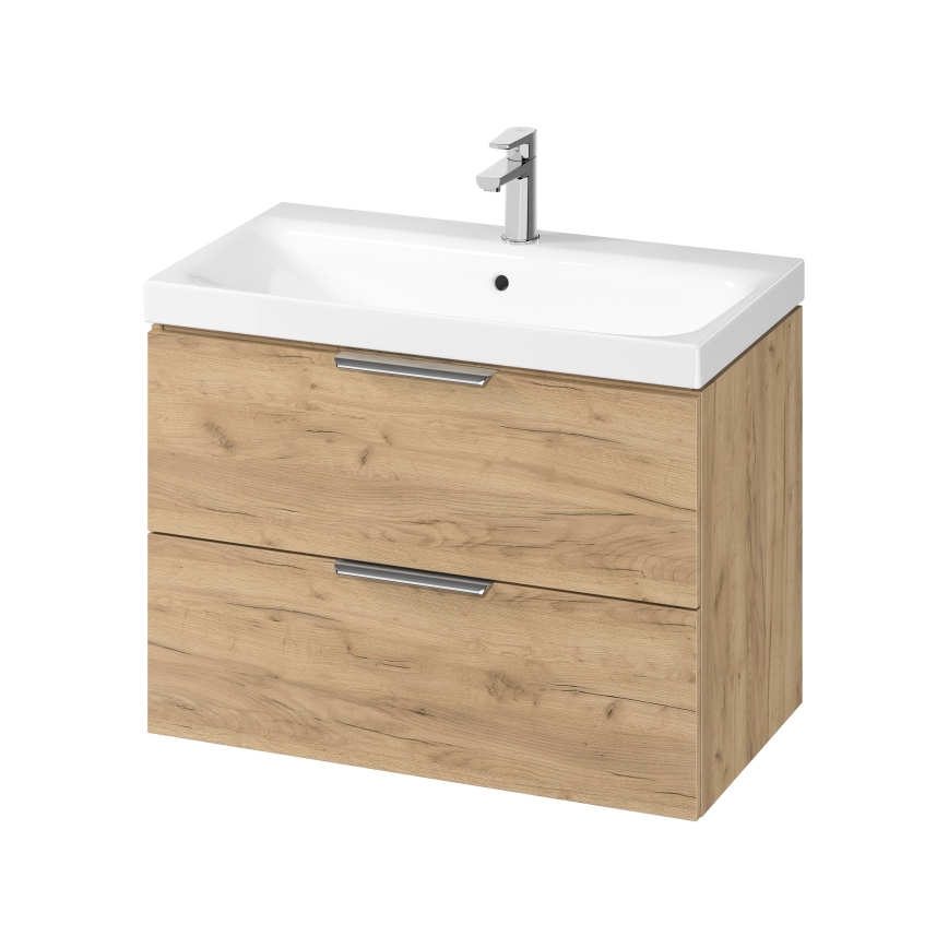 Cersanit S598-047-DSM - MALIKA 80x45 cm falra szerelhető mosdó alatti fürdőszobaszekrény, tölgy