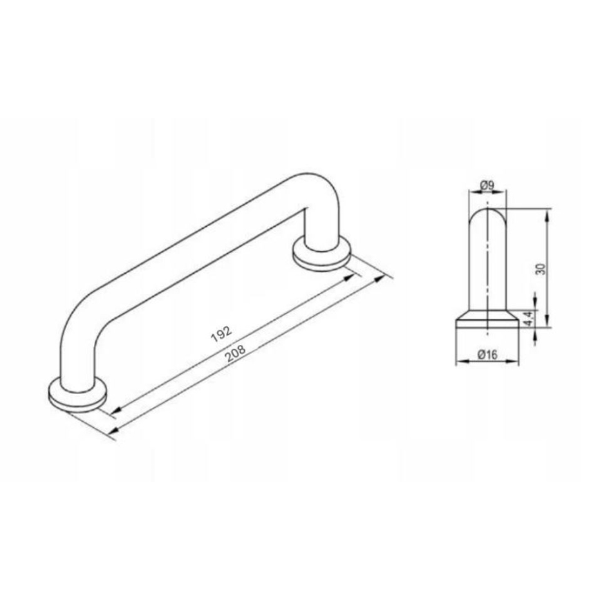 Cersanit S599-0183 - MILLE bútorfogantyú 20x3 cm fényes króm