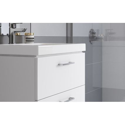 Cersanit S801-149-DSM - Falra szerelhető fürdőszobai szekrény mosdóval LARA 80x46x45 cm fehér