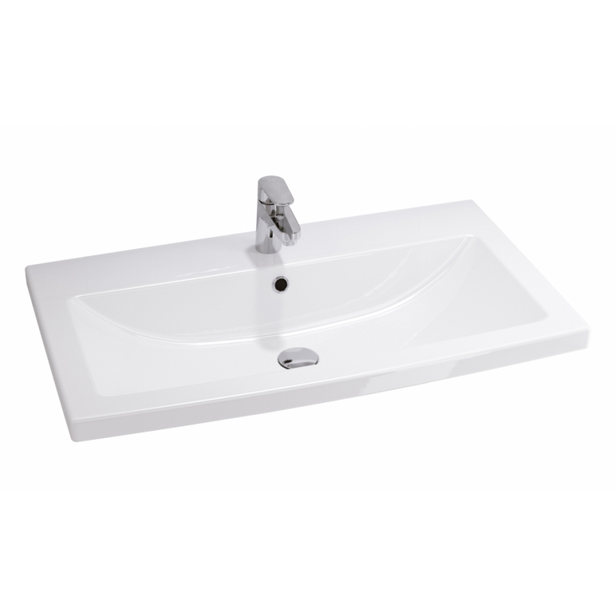 Cersanit S801-149-DSM - Falra szerelhető fürdőszobai szekrény mosdóval LARA 80x46x45 cm fehér