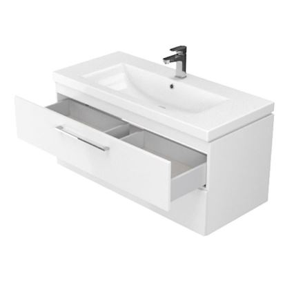 Cersanit S801-149-DSM - Falra szerelhető fürdőszobai szekrény mosdóval LARA 80x46x45 cm fehér