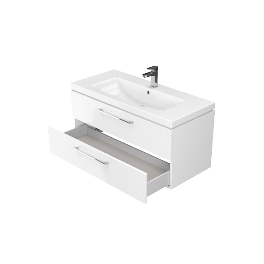 Cersanit S801-149-DSM - Falra szerelhető fürdőszobai szekrény mosdóval LARA 80x46x45 cm fehér