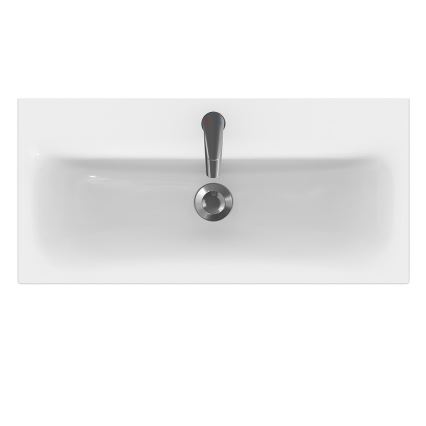 Cersanit S801-225-DSM - Függesztett fürdőszobaszekrény mosdóval MODUO SLIM 80x38 cm fényes fehér