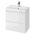 Cersanit S801-227-DSM - Falra szerelhető fürdőszobaszekrény mosdóval MODUO SLIM 60x57x38 cm fényes fehér