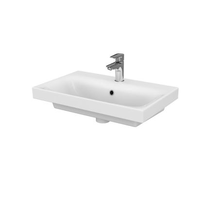 Cersanit S801-227-DSM - Falra szerelhető fürdőszobaszekrény mosdóval MODUO SLIM 60x57x38 cm fényes fehér