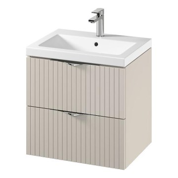 Cersanit S801-541 - Fali fürdőszobai szekrény mosdóval TIRSO 60x60x45 cm bézs