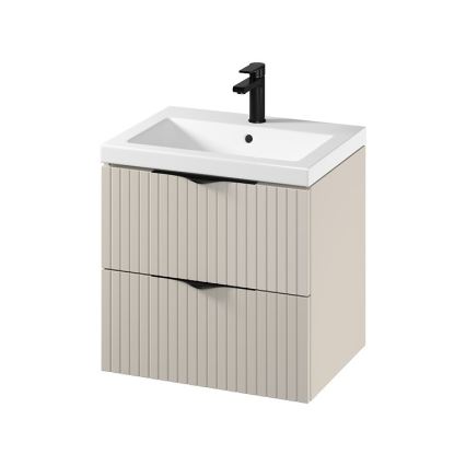 Cersanit S801-541 - Fali fürdőszobai szekrény mosdóval TIRSO 60x60x45 cm bézs