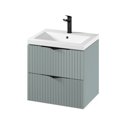 Cersanit S801-544 - Falra szerelhető fürdőszobai szekrény mosdóval TIRSO 60x60x45 cm mentazöld