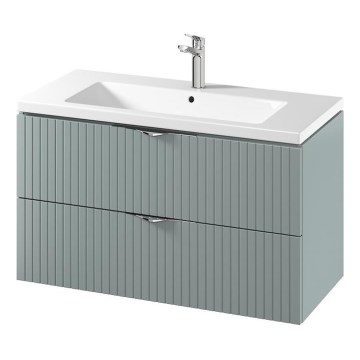 Cersanit S801-546 - Fali fürdőszobai szekrény mosdóval TIRSO 100x60x45 cm menta