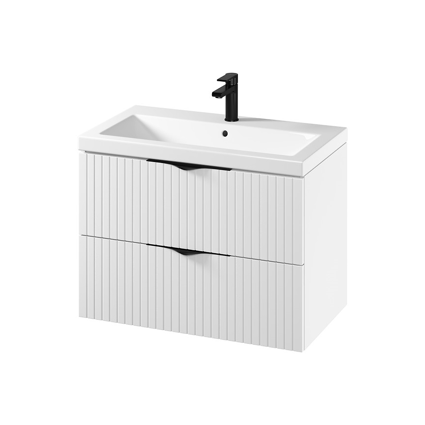 Cersanit S801-547 - Függesztett fürdőszobaszekrény mosdóval TIRSO 80x60x45 cm fehér