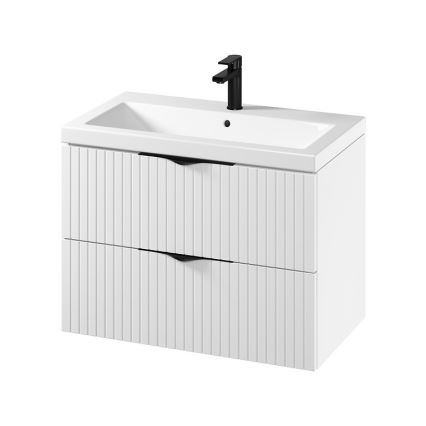 Cersanit S801-547 - TIRSO 80x45 cm falra szerelhető fürdőszobai szekrény mosdóval, fehér