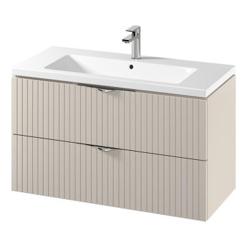 Cersanit S801-548 - TIRSO 100x45 cm falra szerelhető fürdőszobai szekrény mosdóval, bézs