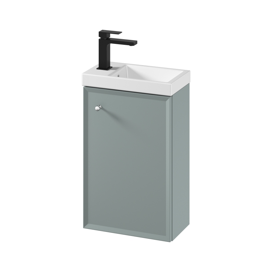 Cersanit S801-570 - Falra szerelhető fürdőszobai szekrény mosdóval MILLE 40x22 cm menta színű