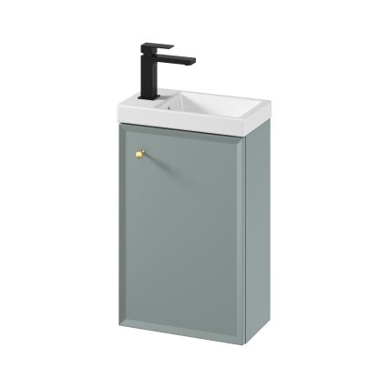 Cersanit S801-570 - Falra szerelhető fürdőszobai szekrény mosdóval MILLE 40x22 cm menta színű