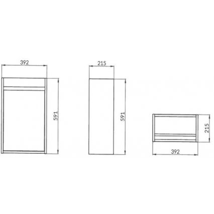 Cersanit S924-001 - Mosdó alatti szekrény CREA 39,2x21,5 cm fényes fehér