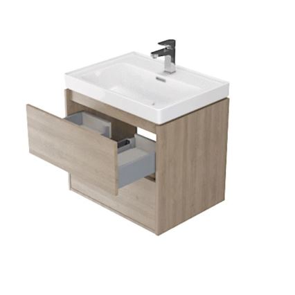 Cersanit S924-008 - CREA fali fürdőszobai mosdószekrény 60x54x45 cm, tölgy