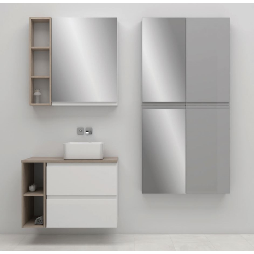 Cersanit S929-018 - MODUO 80x59,5 cm fürdőszobai tükrös szekrény