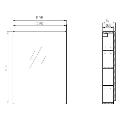 Cersanit S929-018 - MODUO 80x59,5 cm fürdőszobai tükrös szekrény