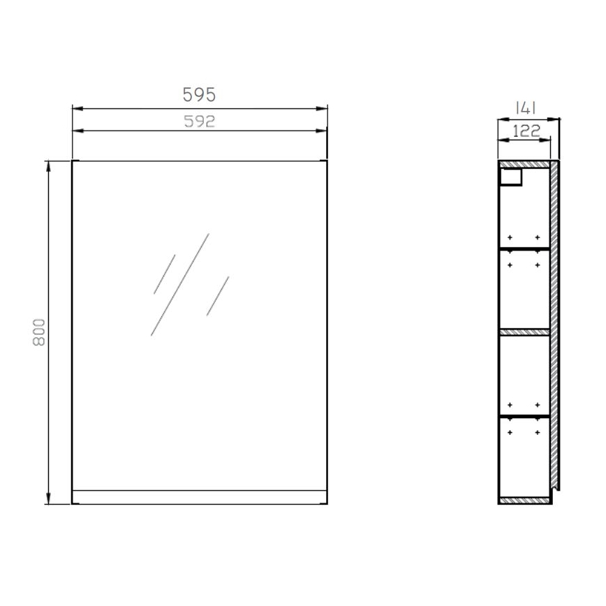 Cersanit S929-018 - MODUO 80x59,5 cm fürdőszobai tükrös szekrény