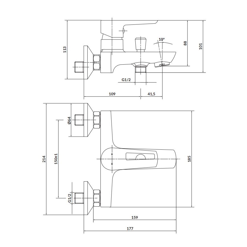 Cersanit S951-006 - Fürdőcsap MILLE fényezett króm