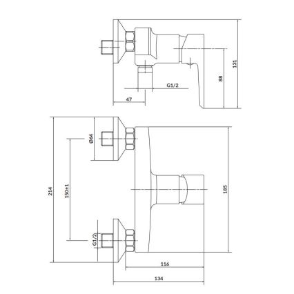 Cersanit S951-033 - Zuhanycsap MILLE fehér/fényezett króm